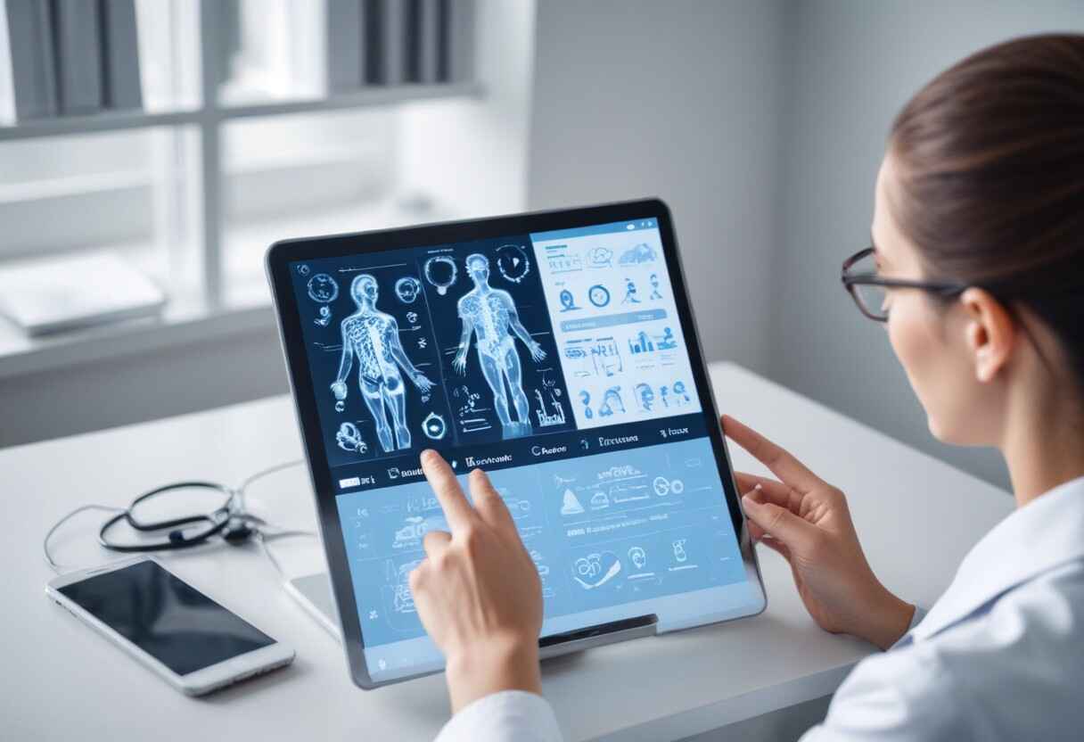 AI technology transforming patient care in digital health with enhanced diagnosis, treatment, and monitoring.